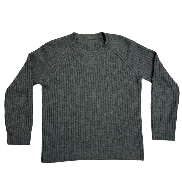 Dolce & Gabbana Italy 100% wool grey ribbed knit raglan sleeve sweater IT 50 - Picture 3 of 16